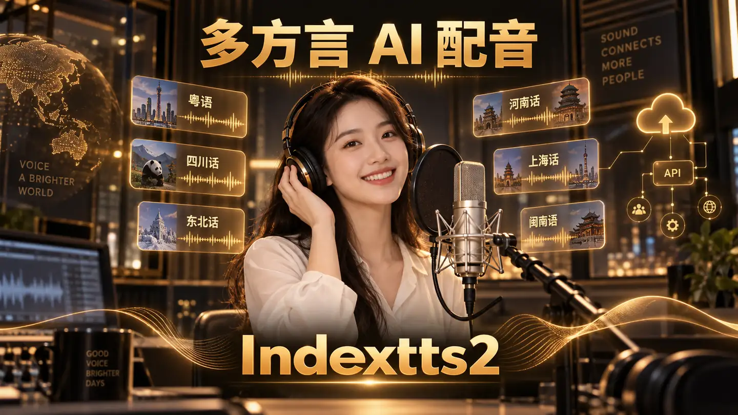 Indextts2 多方言 AI 配音，支持方言声线复刻与云端合成